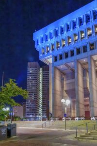 Boston City Hall at Government Center in downtown Boston is controversial in design: most love it or hate it.