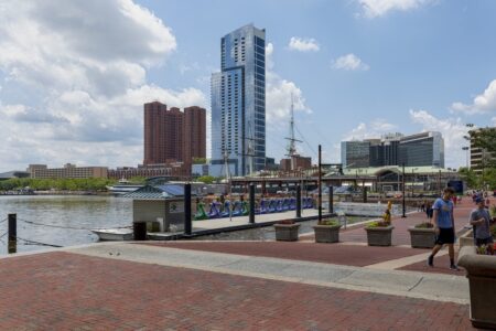 414 Light Street is a 44-story luxury high-rise apartment building in Baltimore's Inner Harbor district.