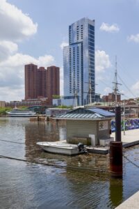414 Light Street is a 44-story luxury high-rise apartment building in Baltimore's Inner Harbor district.
