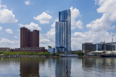 414 Light Street is a 44-story luxury high-rise apartment building in Baltimore's Inner Harbor district.