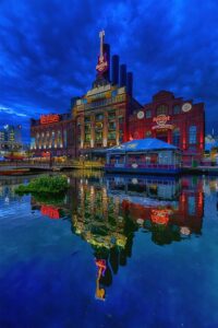 United Railways & Electric Company Power Plant on Pier 4 is now home to Phillips Seafood and Hard Rock Cafe.