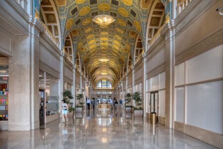 Cincinnati's Dixie Terminal, built in 1921 and designed by Frederick W Garber, originally housed a streetcar terminal, and later a bus terminal, plus rail ticket offices and a stock exchange.