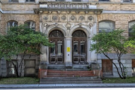 Greystone Square, aka Central Technical High School, 701-745 S Warren Street, built 1903.
