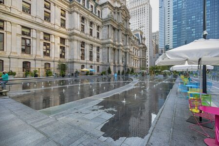 Philadelphia City Hall is at the geographic center of Philadelphia, and until 1986 was the city's tallest structure by "gentlemen's agreement."