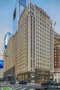 Pennsylvania Railroad Suburban Station, aka One Penn Center, holds on to its Art Deco facade but lost long-distance rail service decades ago.