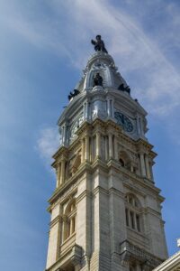 Philadelphia City Hall is at the geographic center of Philadelphia, and until 1986 was the city's tallest structure by "gentlemen's agreement."
