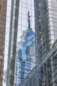 1650 Market Street, aka One Liberty Place, is often called "Philadelphia's Chrysler Building" for its graceful spire. The skyscraper was first to break the “gentlemen’s agreement” limiting heights to the height of City Hall’s statue of William Penn.