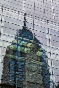 1650 Market Street, aka One Liberty Place, is often called "Philadelphia's Chrysler Building" for its graceful spire. The skyscraper was first to break the “gentlemen’s agreement” limiting heights to the height of City Hall’s statue of William Penn.
