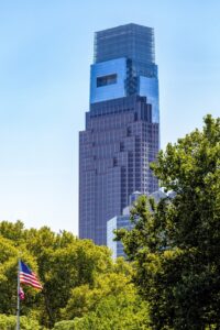 Comcast Center was Philadelphia's tallest building from 2008 until "supertall" Comcast Technology Center was completed a block west in 2018.