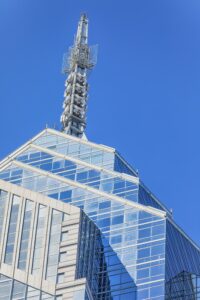 1650 Market Street, aka One Liberty Place, is often called "Philadelphia's Chrysler Building" for its graceful spire. The skyscraper was first to break the “gentlemen’s agreement” limiting heights to the height of City Hall’s statue of William Penn.