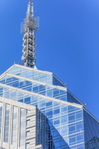 1650 Market Street, aka One Liberty Place, is often called "Philadelphia's Chrysler Building" for its graceful spire. The skyscraper was first to break the “gentlemen’s agreement” limiting heights to the height of City Hall’s statue of William Penn.