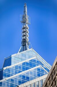 1650 Market Street, aka One Liberty Place, is often called "Philadelphia's Chrysler Building" for its graceful spire. The skyscraper was first to break the “gentlemen’s agreement” limiting heights to the height of City Hall’s statue of William Penn.