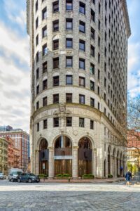Turk's Head Building, 7-17 Weybosset Street at intersection of Washington Street. Howells & Stokes, architects, 1913.