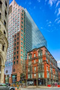 Turk's Head Building, Fleet Center, Exchange Building (now Beatrice Hotel) at intersection of Weybosset and Westminster Streets.