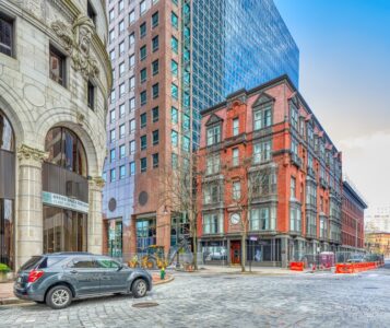Turk's Head Building, Fleet Center, Exchange Building (now Beatrice Hotel) at intersection of Weybosset and Westminster Streets.