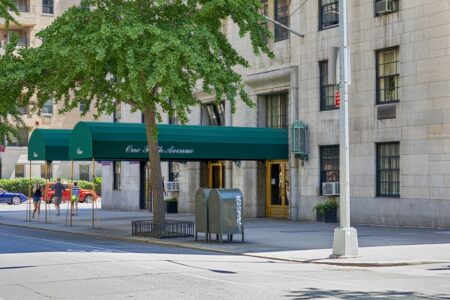 One Fifth Avenue is a landmark apartment building overlooking Washington Square in Greenwich Village.
