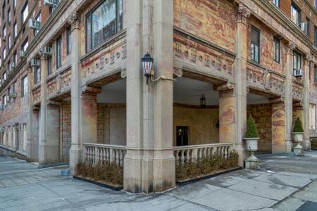 2 Sutton Place South is an Emery Roth-designed cooperative apartment building with unique corner porte cochere.