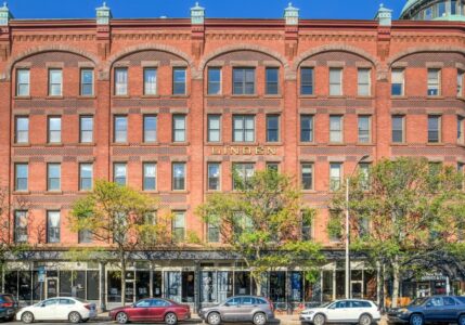 Linden Building, built in 1891, is a Main Street landmark with its copper-topped cupola. Now condominiums.