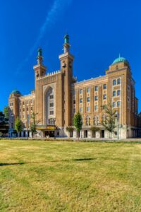 Altria Theater, originally built by Shriners as Acca Temple Shrine in 1927 in Moorish Revival style.