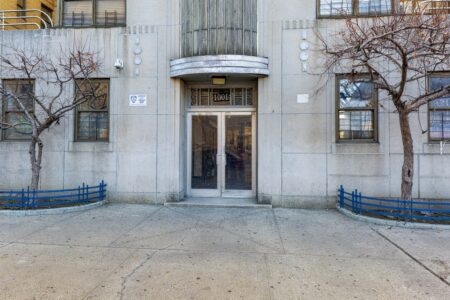 1001 Jerome Avenue, designed by Sugarman & Berger, is an Art Deco apartment building across the street from Yankee Stadium.