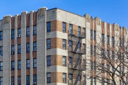 1500 Grand Concourse, one of many Jacob M. Felson-designed Art Deco apartment buildings in the Bronx, was built in 1935.
