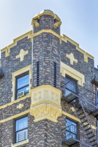 1515 Grand Concourse is a neo-Tudor oddity among the many Art Deco landmarks of the Grand Concourse Historic District.