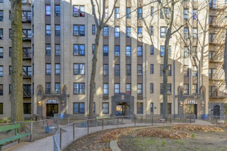 Noonan Plaza Apartments, designed by Horace Ginsbern and Marvin Fine, are Art Deco landmarks in the Highbridge section of The Bronx.