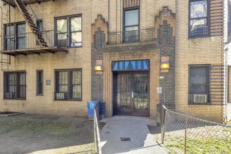 Noonan Plaza Apartments, designed by Horace Ginsbern and Marvin Fine, are Art Deco landmarks in the Highbridge section of The Bronx.