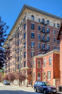 Chesterfield Apartments, built in 1903 as luxury residences – and Richmond’s first high-rise apartment building – is now occupied mostly by VCU students.