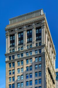 First National Bank Building, now First National Apartments, Richmond's first high-rise, built in 1913.