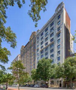 A trio of early 1900s apartment buildings along West 81st Street, facing the landmark American Museum of Natural History.